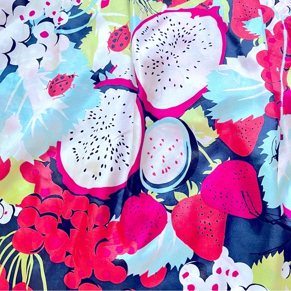 H&M - Pink and Blue Fruit & Flowers Silk Dress - Picture 8 of 12